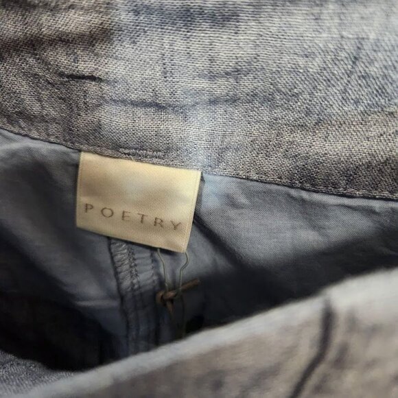 Poetry High-twist délavé linen TAPERED TROUSERS in Soft Denim - Size US 4 - Picture 6 of 9